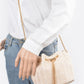 Faux Straw Bucket Crossbody Bag