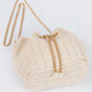 Faux Straw Bucket Crossbody Bag Natural