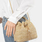 Faux Straw Bucket Bag W/stone Handle - DAVERRI FASHIONS