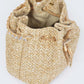 Faux Straw Bucket Bag W/stone Handle - DAVERRI FASHIONS