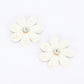 Paper Flower Rhinestone Earring Ivory