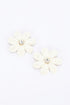 Paper Flower Rhinestone Earring Ivory