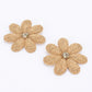 Paper Flower Rhinestone Earring Khaki