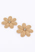 Paper Flower Rhinestone Earring Khaki