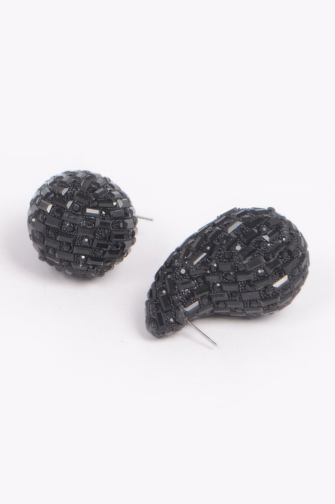 Rhinestone Tear Drop Earring Black Earrings