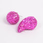 Rhinestone Tear Drop Earring Fuschia Earrings