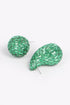 Rhinestone Tear Drop Earring Green Earrings