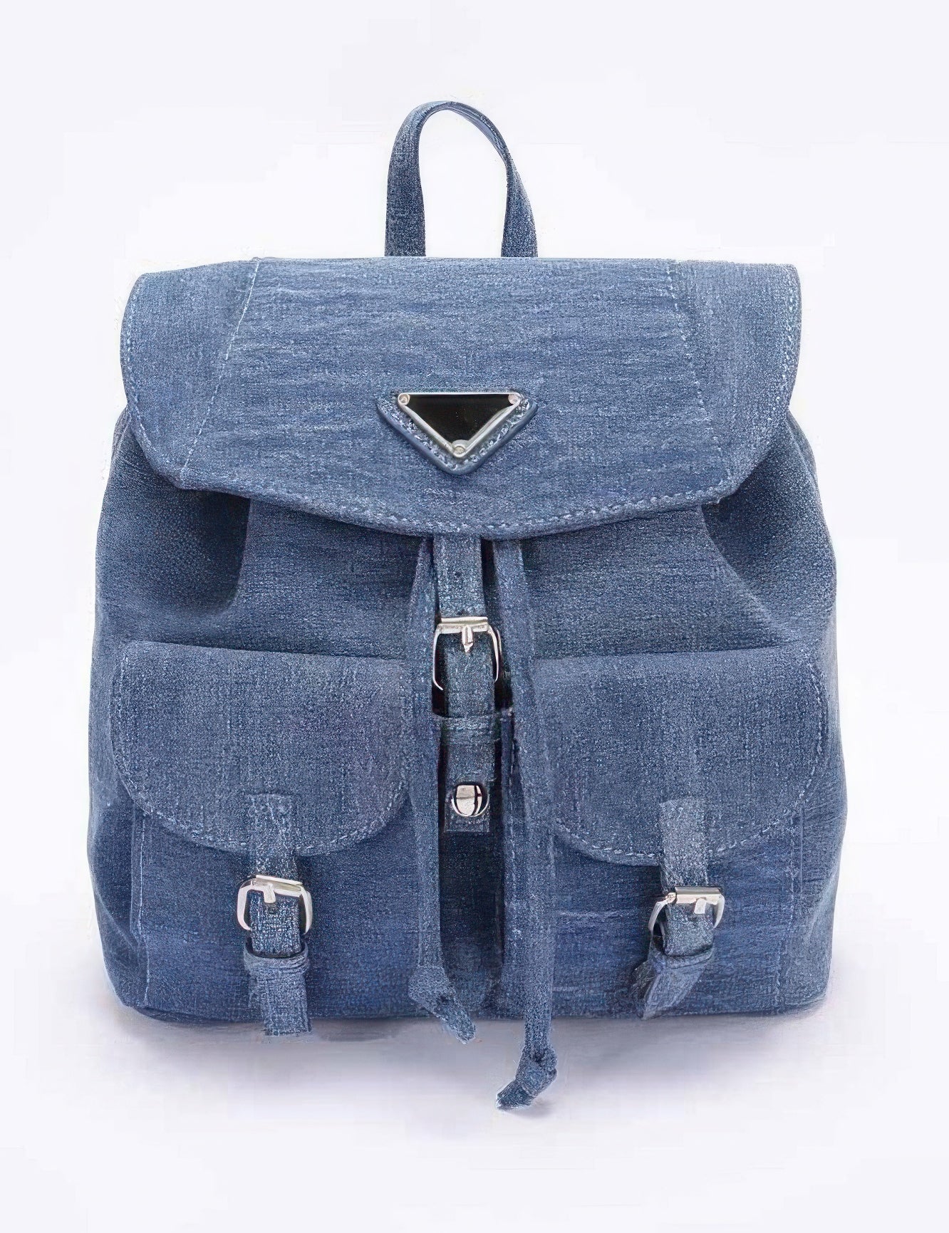 Medium Blue Denim Double Pocket Front Backpack | Backpacks Daverri Fashions