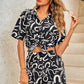 Two Piece Print Top Shorts Set Outfit Sets