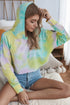 Tie Dye Crop Loose Pullover Hoodie Yellow Hoodies