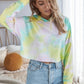 Tie Dye Crop Loose Pullover Hoodie Hoodies