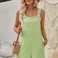 Sleeveless Jacquard Adjustable Strap Romper