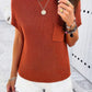 Solid Short Cap Sleeve Ribbed Knit Loose Top - DAVERRI FASHIONS