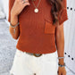Solid Short Cap Sleeve Ribbed Knit Loose Top - DAVERRI FASHIONS