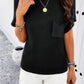 Solid Short Cap Sleeve Ribbed Knit Loose Top - DAVERRI FASHIONS