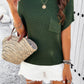 Solid Short Cap Sleeve Ribbed Knit Loose Top - DAVERRI FASHIONS