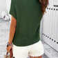 Solid Short Cap Sleeve Ribbed Knit Loose Top - DAVERRI FASHIONS
