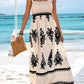 Sleeveless Square Neck A Line Smocked Shirred Dress Maxi Dresses