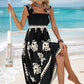 Sleeveless Square Neck A Line Smocked Shirred Dress Black Maxi Dresses