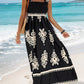 Sleeveless Square Neck A Line Smocked Shirred Dress Maxi Dresses