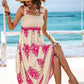 Sleeveless Square Neck A Line Smocked Shirred Dress Maxi Dresses