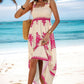 Sleeveless Square Neck A Line Smocked Shirred Dress Maxi Dresses