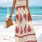 Sleeveless Square Neck A Line Smocked Shirred Dress Maxi Dresses