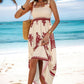 Sleeveless Square Neck A Line Smocked Shirred Dress Maxi Dresses