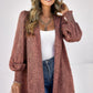 Front Open Leopard Print Loose Fit Top Tops