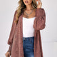 Front Open Leopard Print Loose Fit Top Tops