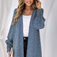 Front Open Leopard Print Loose Fit Top Tops