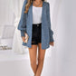Front Open Leopard Print Loose Fit Top Tops