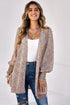 Front Open Leopard Print Loose Fit Top Beige Tops