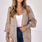Front Open Leopard Print Loose Fit Top Tops