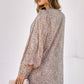 Front Open Leopard Print Loose Fit Top Tops