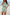 Allover Print Sleeveless Square Neck Elastic Sets Green