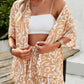Allover Print Elastic Shorts Two Pieces Button Set