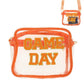 Game Day Clear Transparent Crossbody Bag Orange