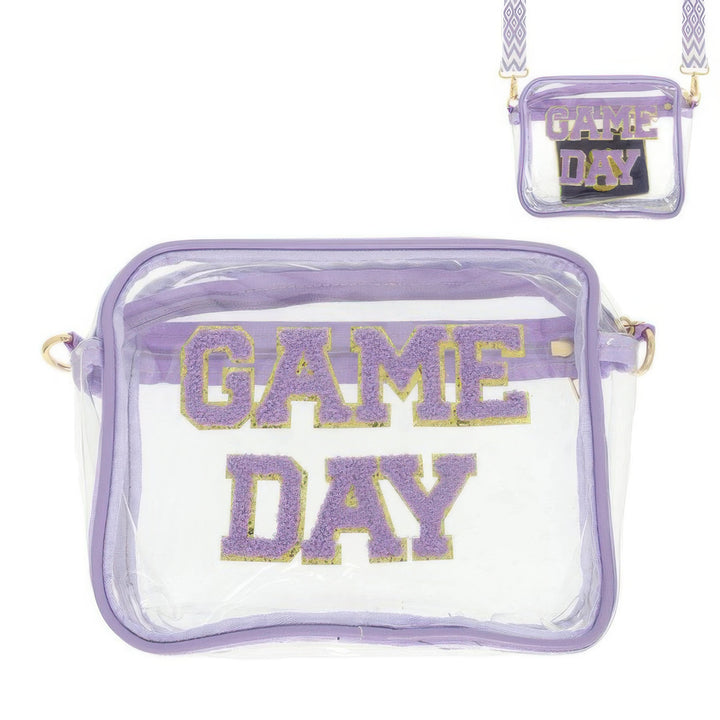 Game Day Clear Transparent Crossbody Bag Purple