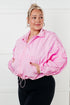 Lime N Chili pink zippered windbreaker with ruched sleeves