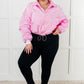 Lime N Chili pink puffer bomber jacket with ruched sleeves