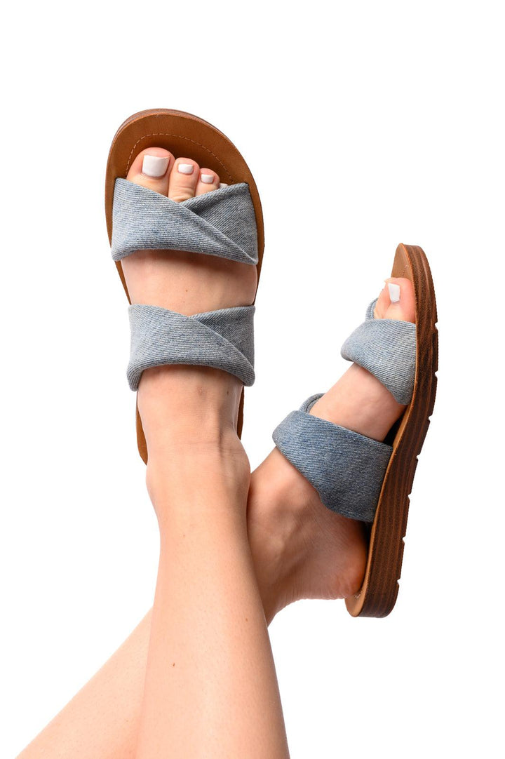 With a Twist Sandal in Denim Shoes