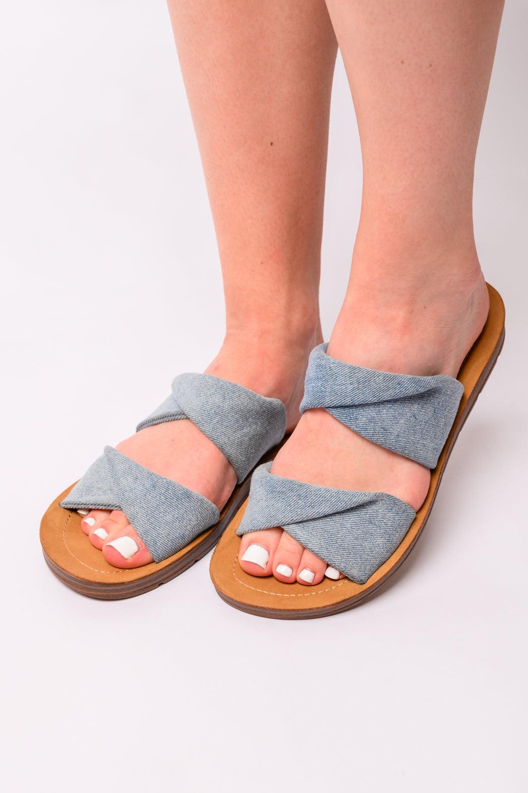 With a Twist Sandal in Denim Shoes