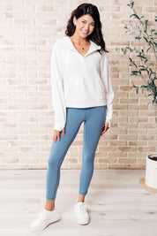 Somewhere to Start Leggings in Dusty Blue Athleisure