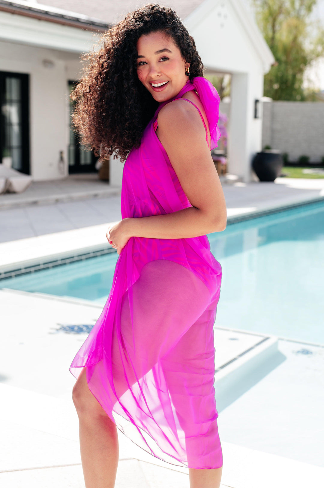 Wrapped In Summer Versatile Swim Cover in Pink Swimwear