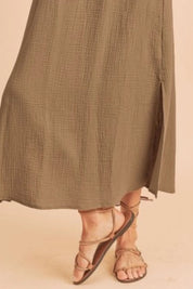 Aemi + Co Side Slit Round Neck Sleeveless Tank Dress | Daverri Fashions