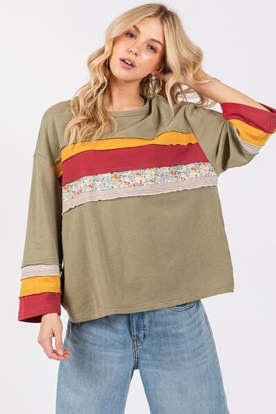 SAGE + FIG French Terry Color Block T-Shirt T-Shirts