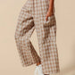 SO ME Check Plaid Wide Leg Pants with Big Patch Pockets