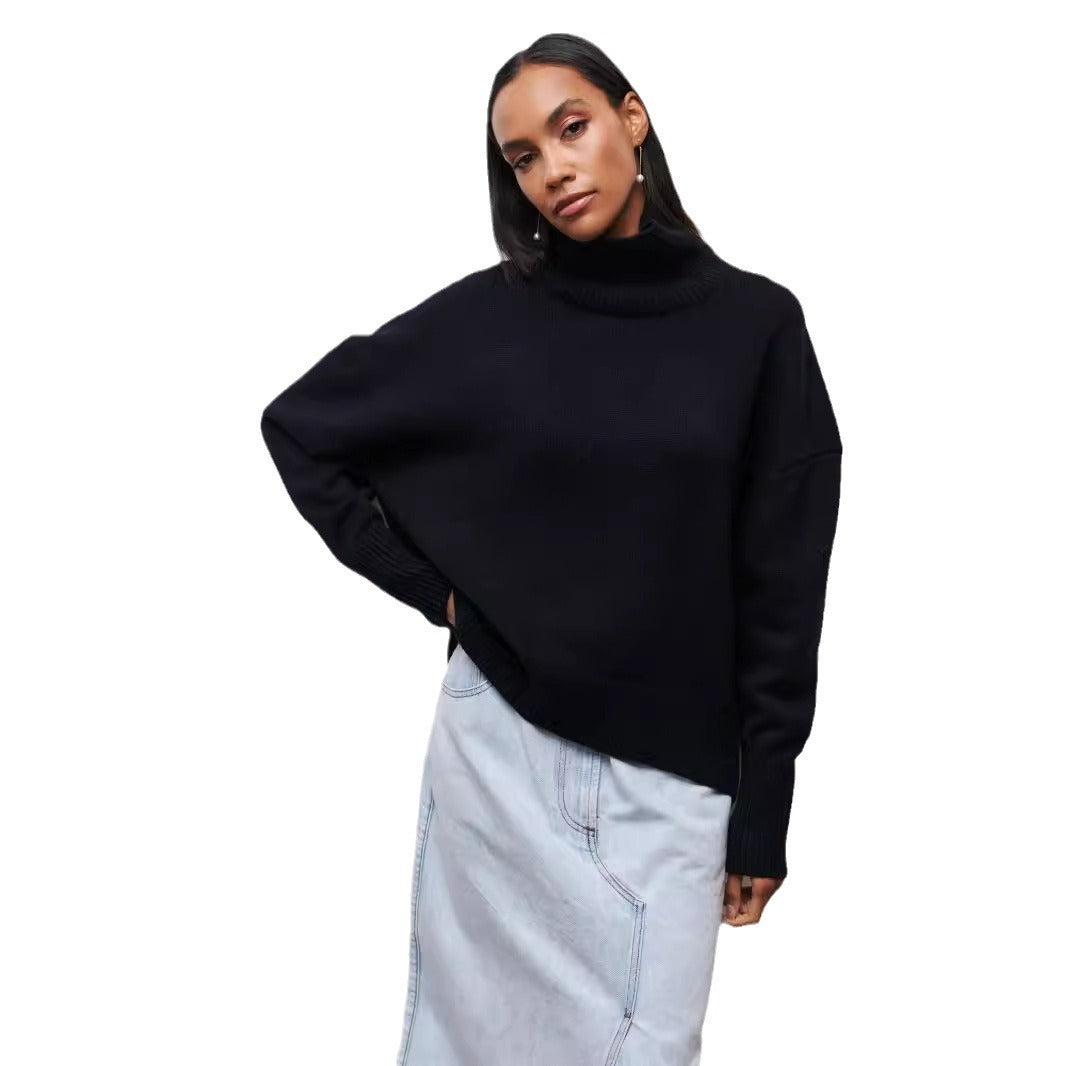 Loose Fit Long Sleeve Turtleneck Sweater | Sweaters Daverri Fashions