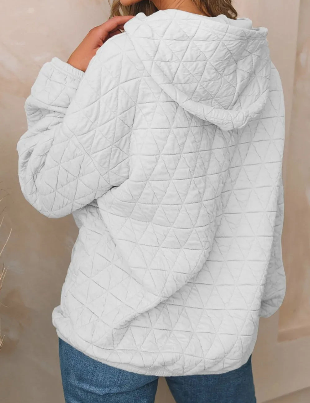 Textured Long Sleeve Hoodie with Pockets | Hoodies Daverri Fashions